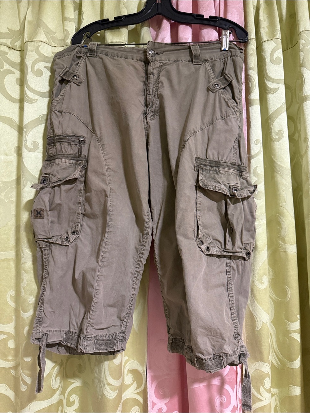 Men's Cargo Capris in Olive Brown - Utility Pocket Shorts